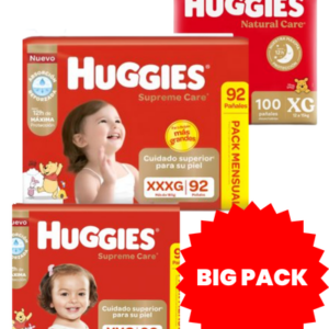 Pañales Premium Huggies Natural Care Bigpack
