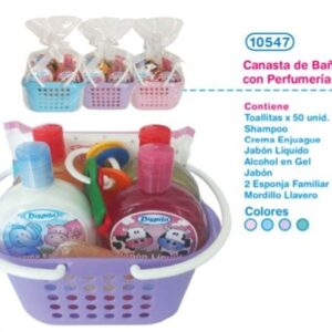 Cenasta  de baño con perfumería.