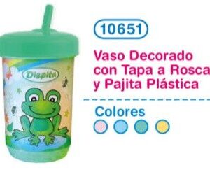 Vaso decorado pajita plastica
